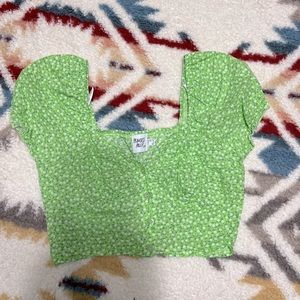 Green floral top